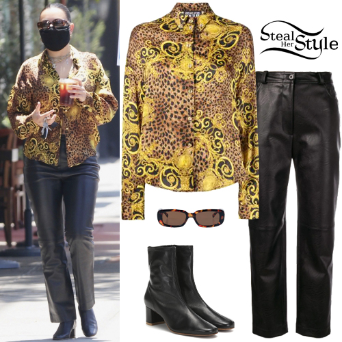 Charli XCX: Leopard Blouse, Leather Pants