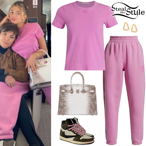Kylie Jenner: Pink Tee and Joggers | Steal Her Style