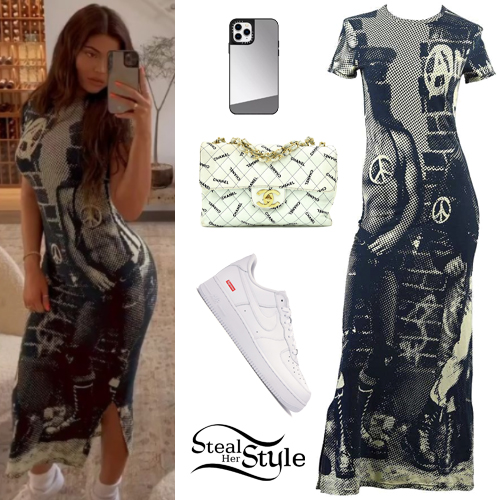 Kylie Jenner's Rare Off-White x Nike Kicks & Bandana Dress Are So '90s –  Footwear News