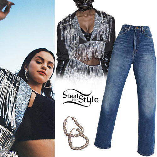 Selena Gomez Louis Vuitton Patchwork Jeans