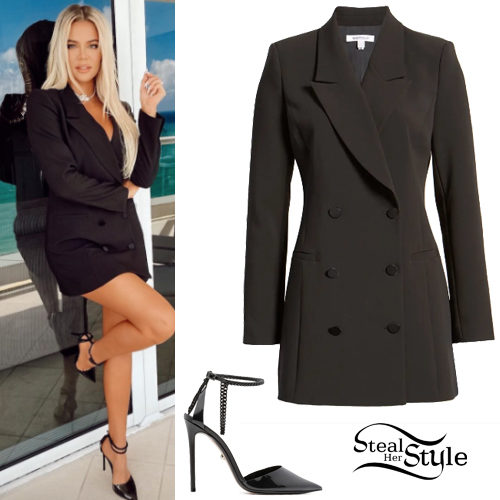 Khloé Kardashian: Black Blazer Dress and Pumps