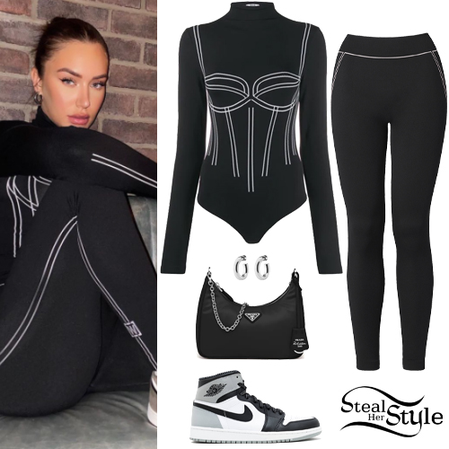 Anastasia Karanikoalou Black String Bodysuit and Legging Steal