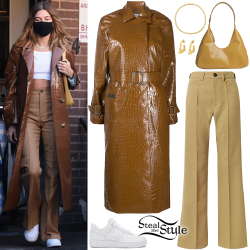 Hailey Baldwin's Camel Coat and Mom Jeans Look for Less - The