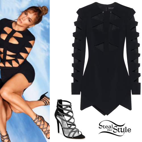 Jennifer Lopez: Cutout Dress, Strappy Sandals