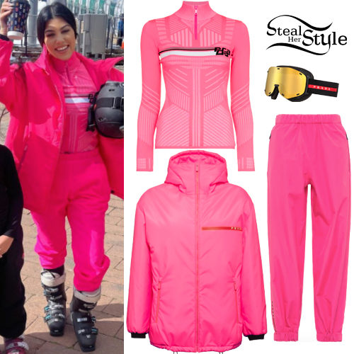 Kourtney Kardashian: Pink Jacket and Pants | Steal Her Style
