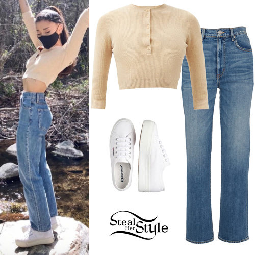 ariana grande outfits with jeans