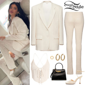 Kylie Jenner: Crochet Blazer and Pants | Steal Her Style