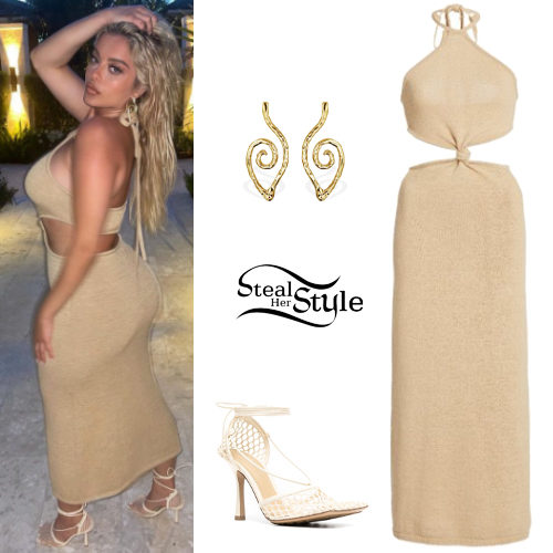 Bebe Rexha Knit Dress Mesh Pumps Steal Her Style