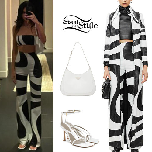Kendall Jenner: Black and White Top and Pants