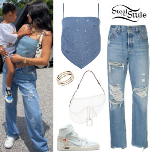 Kylie Jenner: Denim Top, Ripped Jeans | Steal Her Style