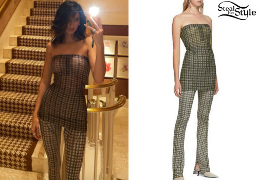 Kendall Jenner: Checked Top and Leggings