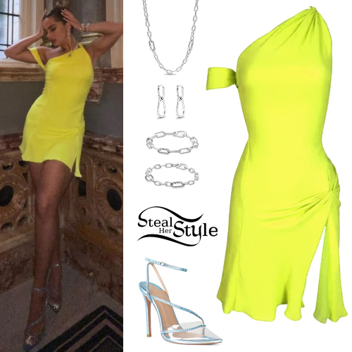 Addison Rae: Yellow Dress, Crystal Pumps | Steal Her Style