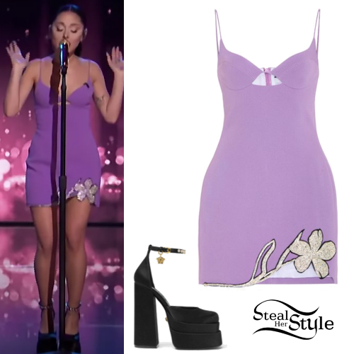 Ariana Grande: Lilac Dress, Platform Pumps