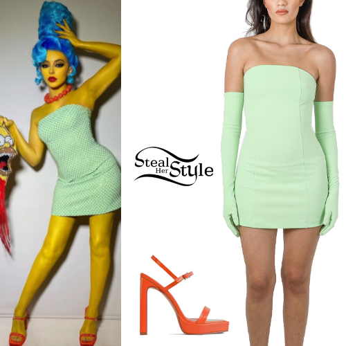 Marge Simpson Dress Strapless Green