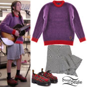 Olivia Rodrigo: Purple Sweater, Plaid Shoes | Steal Her Style