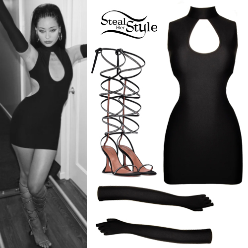 Alexa Demie: Black Mini Dress, Crystal Shoes