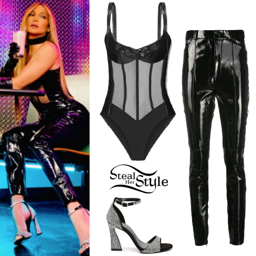 Jennifer Lopez: Patent Mesh Top and Pants