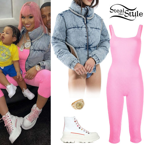Nicki Minaj Wore a Red and Purple Y-3 Knit Set with $790 Alexander McQueen  Color block Sneakers and a Louis Vuitton Murakami Handbag – Fashion Bomb  Daily