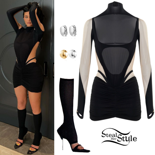 Kylie Jenner Shows Off Her Famous Curves In A Black PVC Mini Dress And  Knee-High Boots: 'Spooky Season' - SHEfinds