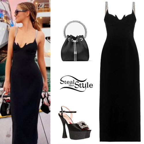 Zoey Deutch Black Dress Platform Shoes Steal Her Style