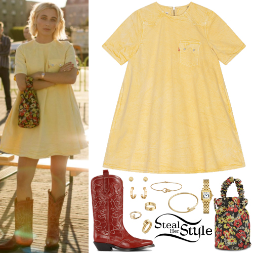Emma Chamberlain: Yellow Dress, Red Boots