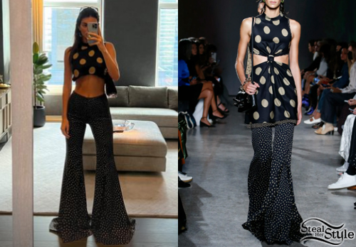 Kendall Jenner Polka Dot Top and Pants Steal Her Style