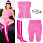 Nicki Minaj: Neon Bodysuit, White Sneakers