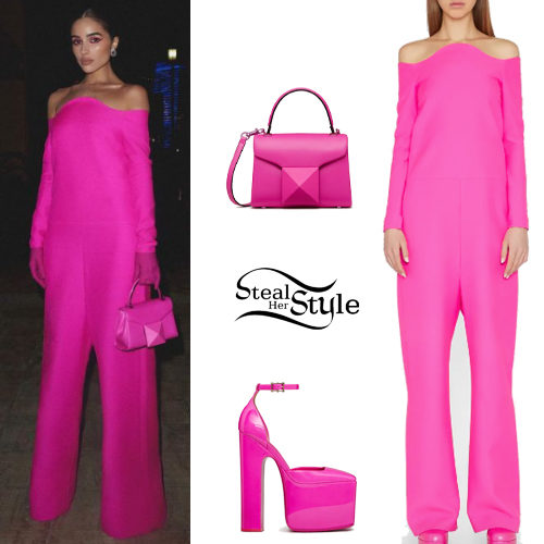 Olivia Culpo is Edgy in Hot Pink Dress and Fierce Louis Vuitton Pumps –  Footwear News
