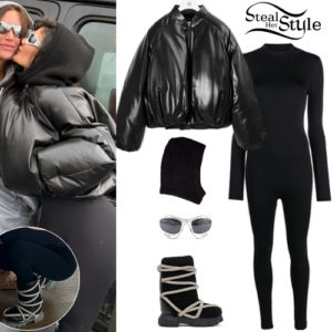 Kylie Jenner: Leather Jacket, Black Catsuit | Steal Her Style