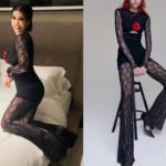 Kourtney Kardashian: Black Bodysuit, Ripped Jeans