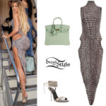 Khloe Kardashian: White Bodysuit, Strappy Sandals