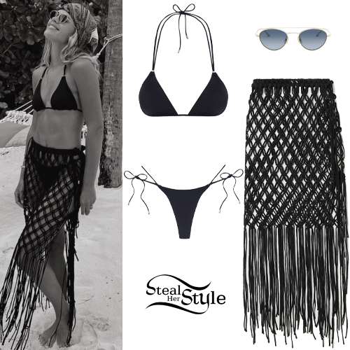Sofia Richie Black Bikini And Skirt 