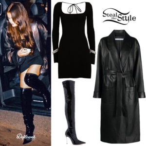Selena Gomez: Black Knit Sweater | Steal Her Style