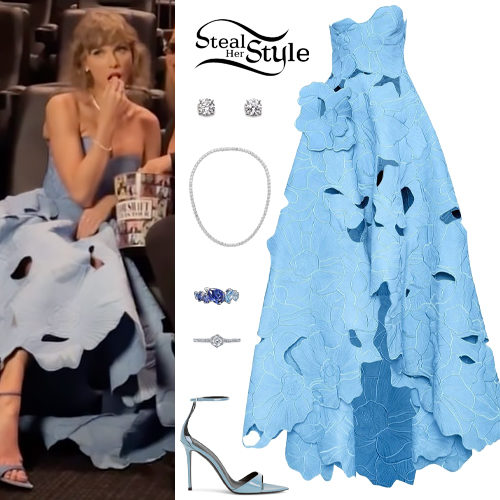 Taylor Swift in Blue Dress Cardboard Cutout
