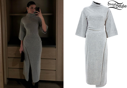 Kendall Jenner Grey Wool Dress Steal Her Style