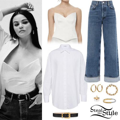 Selena Gomez: White Corset and Shirt