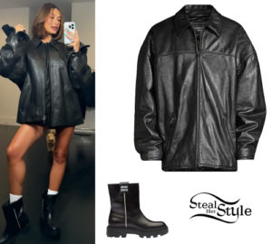 Hailey Baldwin: Leather Jacket and Boots | Steal Her Style