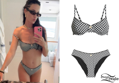 Katy Perry Black Gingham Bikini 