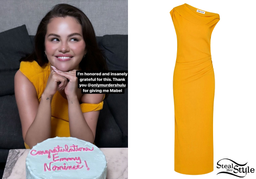 » Selena Gomez: Yellow Midi Dress