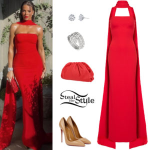 » Khloé Kardashian: Red Dress, Nude Pumps