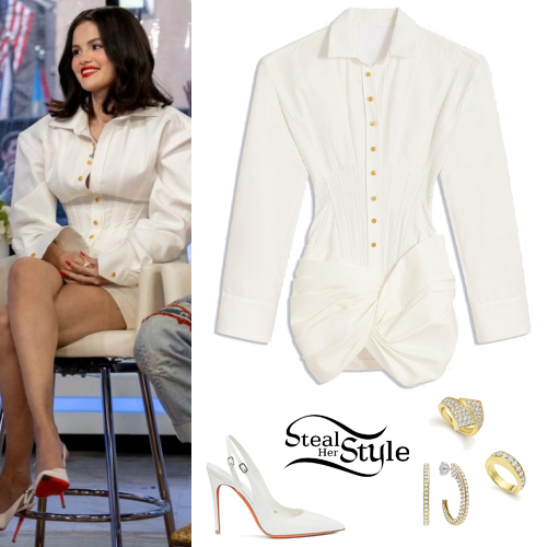 » Selena Gomez: White Mini Dress and Pumps