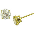 Target Gold Plated White Crystal Round Stud Earrings- Gold