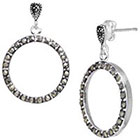 Target Silver Plated Marcasite Open Circle Drop Earrings