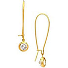 Target Kidney Wire Drop Earring with Round Stone - Gold/Clear