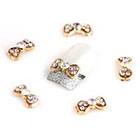 Amazon Leegoal Rhinestones Gold Bow Tie 10 pieces Silver 3D Alloy Nail Art Slices Glitters DIY Decorations
