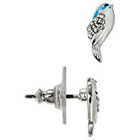 Target Enameled Bird Stud Earring with Pave Accents - Blue/White/Silver