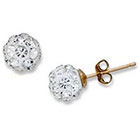 Target Clear Crystal Ball Stud Earrings in 10k Yellow Gold (6mm)