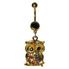 Supreme Jewelry Curved Barbell Belly Ring with Stones in Multicolor