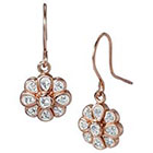 Target Dangle Earrings with Crystals - Rose