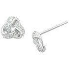 Target Silver Plated Mill Crain Cubic Zirconia Knot Stud Earring